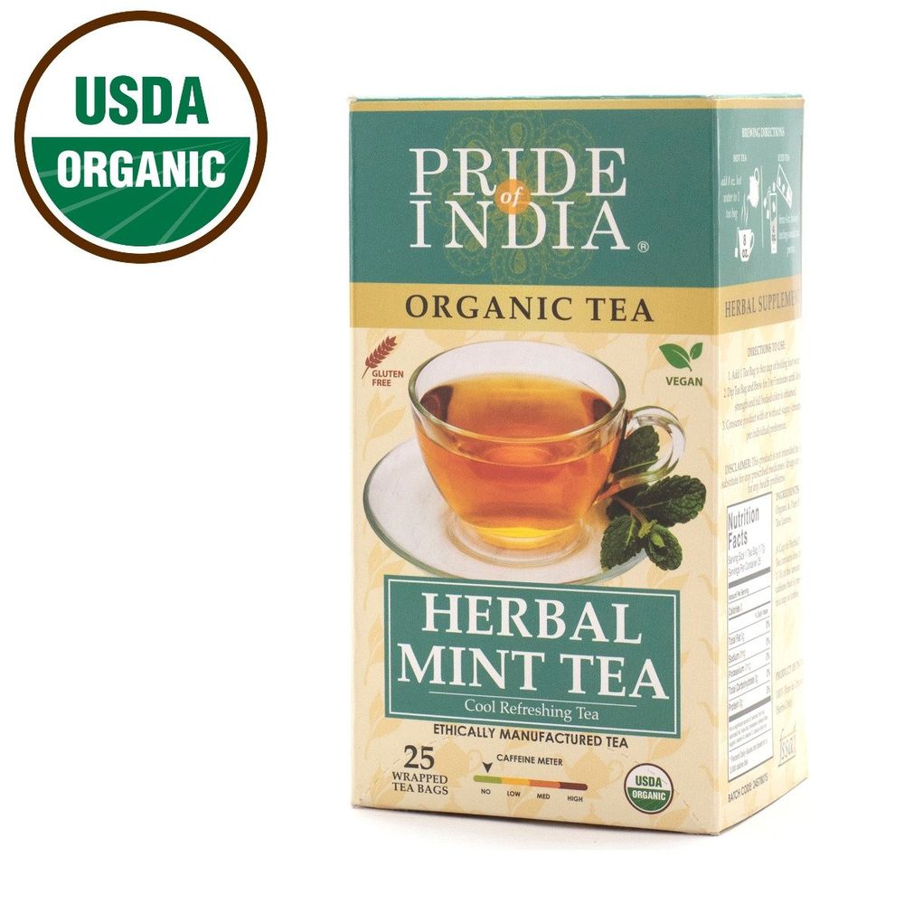 Organic Herbal Mint Tea Bags (Caffeine Free)
